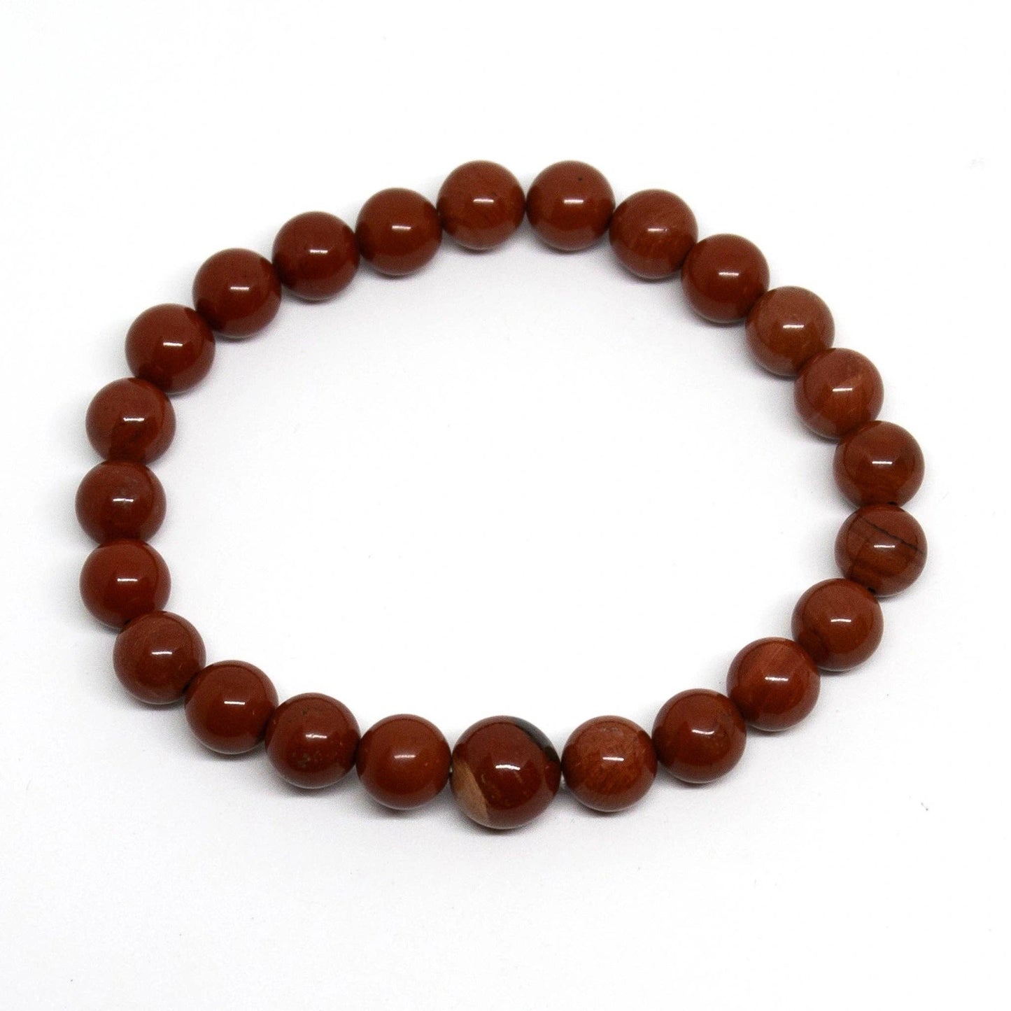 Red Jasper Beaded Bracelet - Wrist Mala - 8mm
