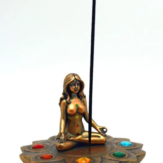 Bronze Chakra Stones Incense Burner