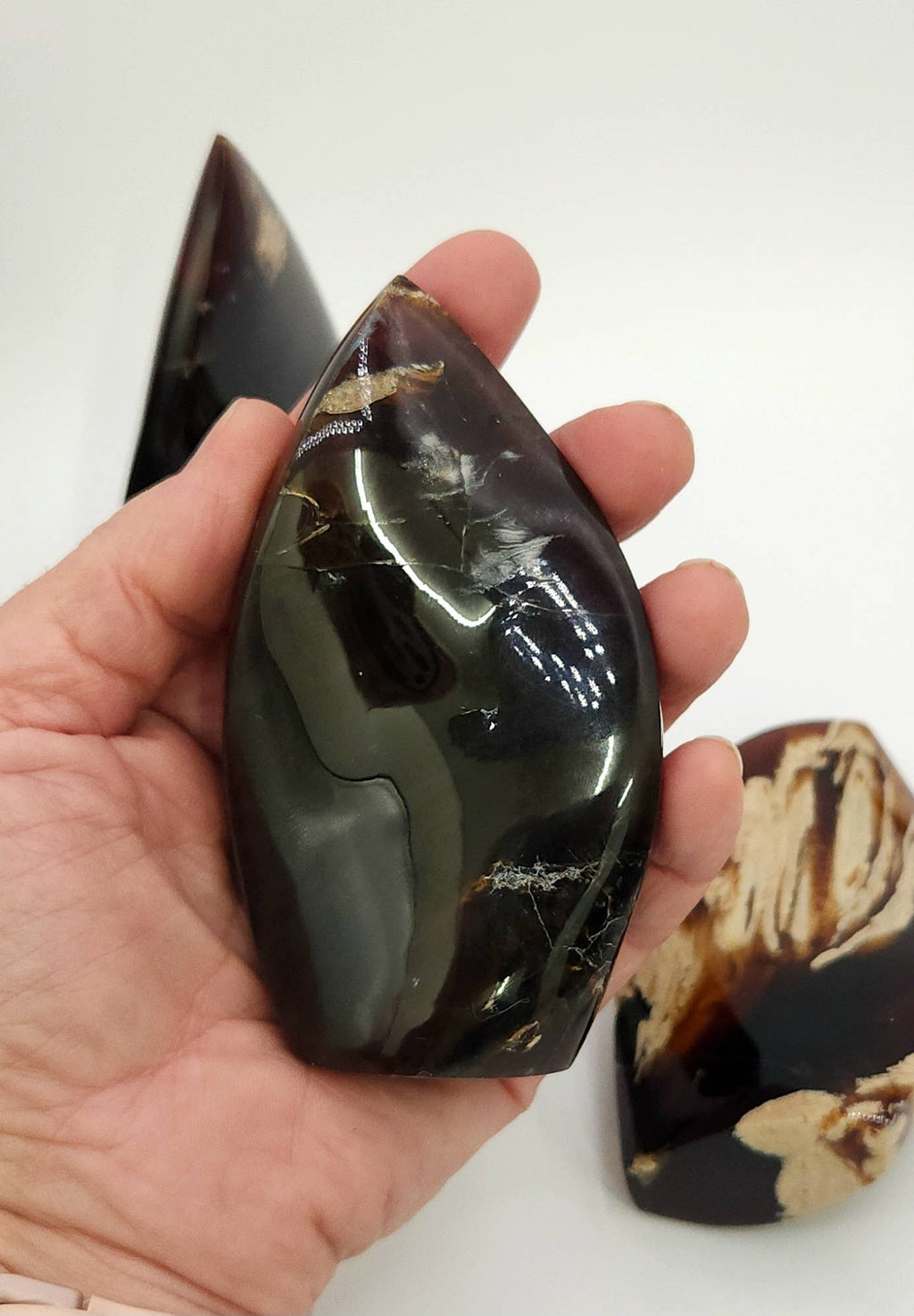 Amber Free Form Flame Shapes Indonesian(Approx. 3.5-4" Tall)