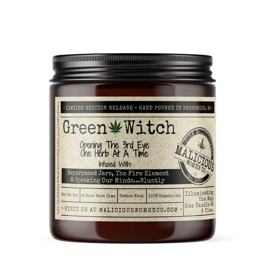 Green Witch Candle- Scent: Exotic Hemp