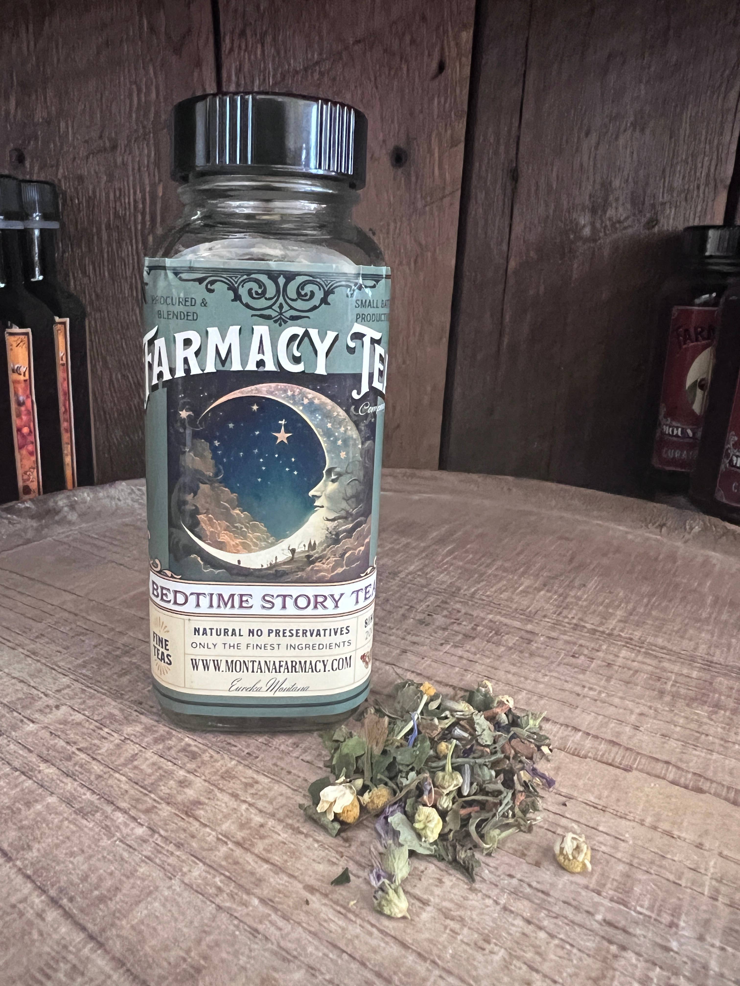 Bedtime Story Herbal Tea Blend | Montana Farmacy Vintage Moon Glass Jar