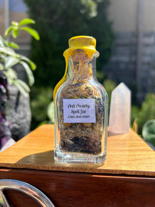 Anti-Anxiety Spell Jar - Handcrafted Tool for Calm, Comfort & Inner Peace