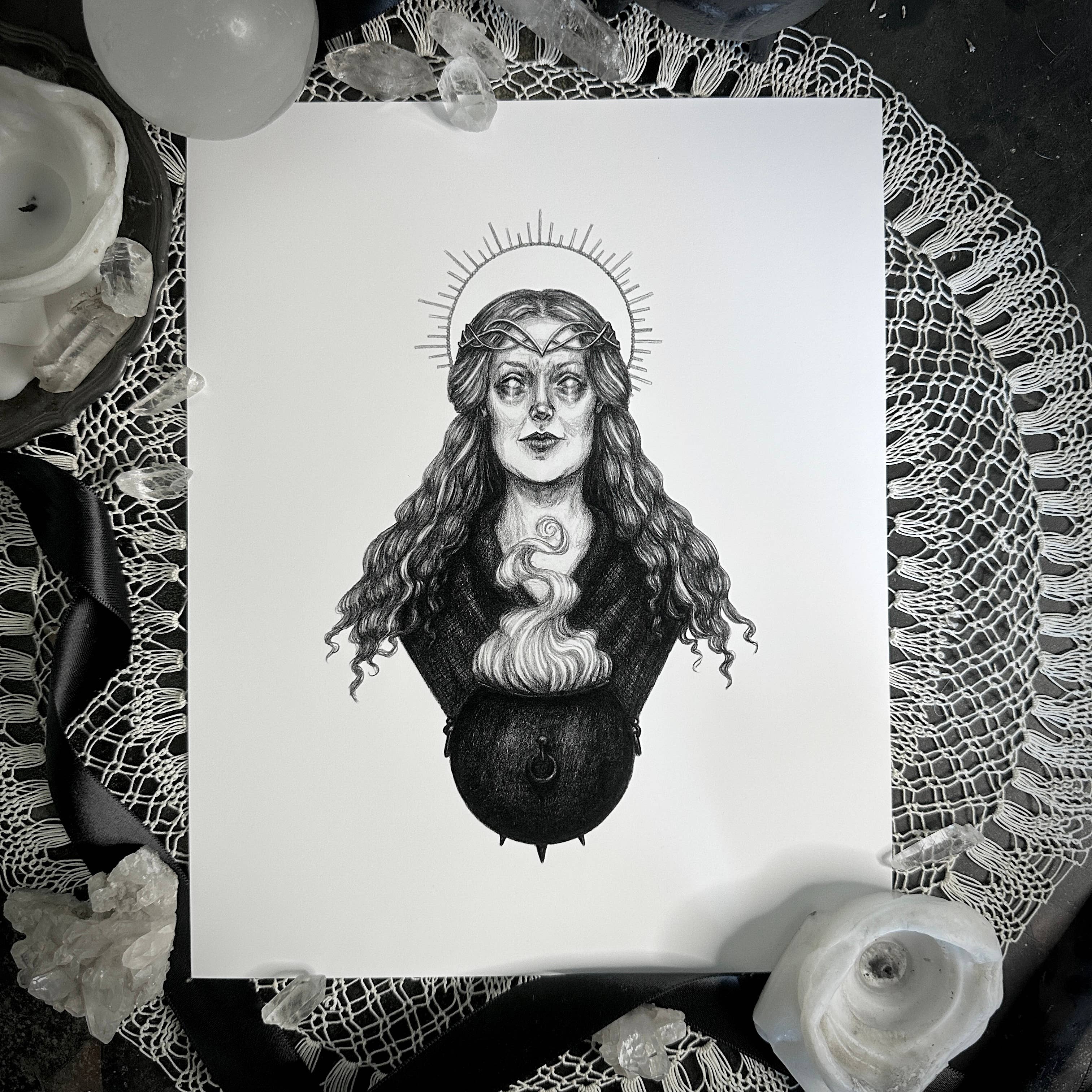 Ceridwen Fine Art Print - Welsh Goddess of Wisdom & Rebirth