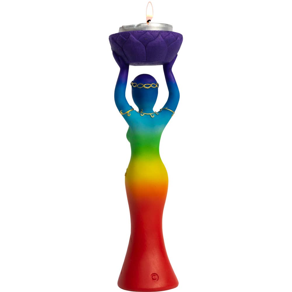 Polyresin T-Light Holder Chakras Goddess
