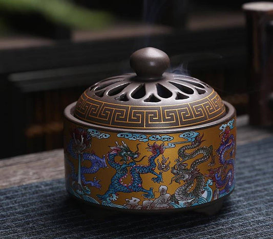 Dragon Incense Burner – Enamel Finish for Stick & Cone Incense