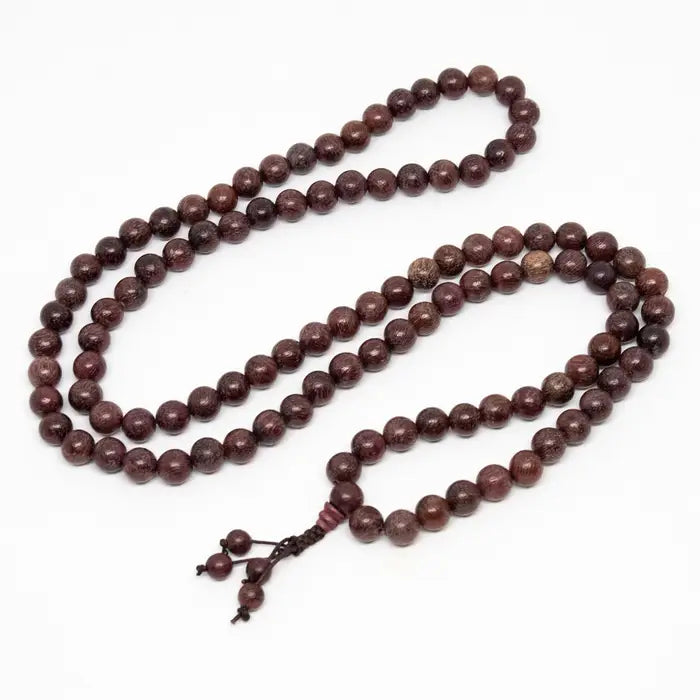 Purpleheart Wood Zen 108 Bead Mala | Buddhist Prayer Beads 8mm