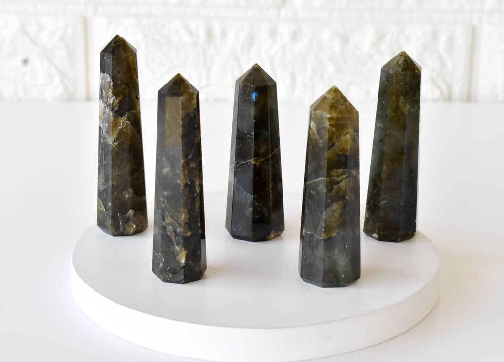 Labradorite Crystal Tower | Healing Obelisk Point | Natural Gemstone Tower