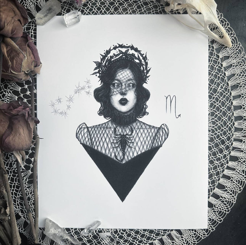 Scorpio Zodiac Goddess Fine Art Print - Astrology Star Sign