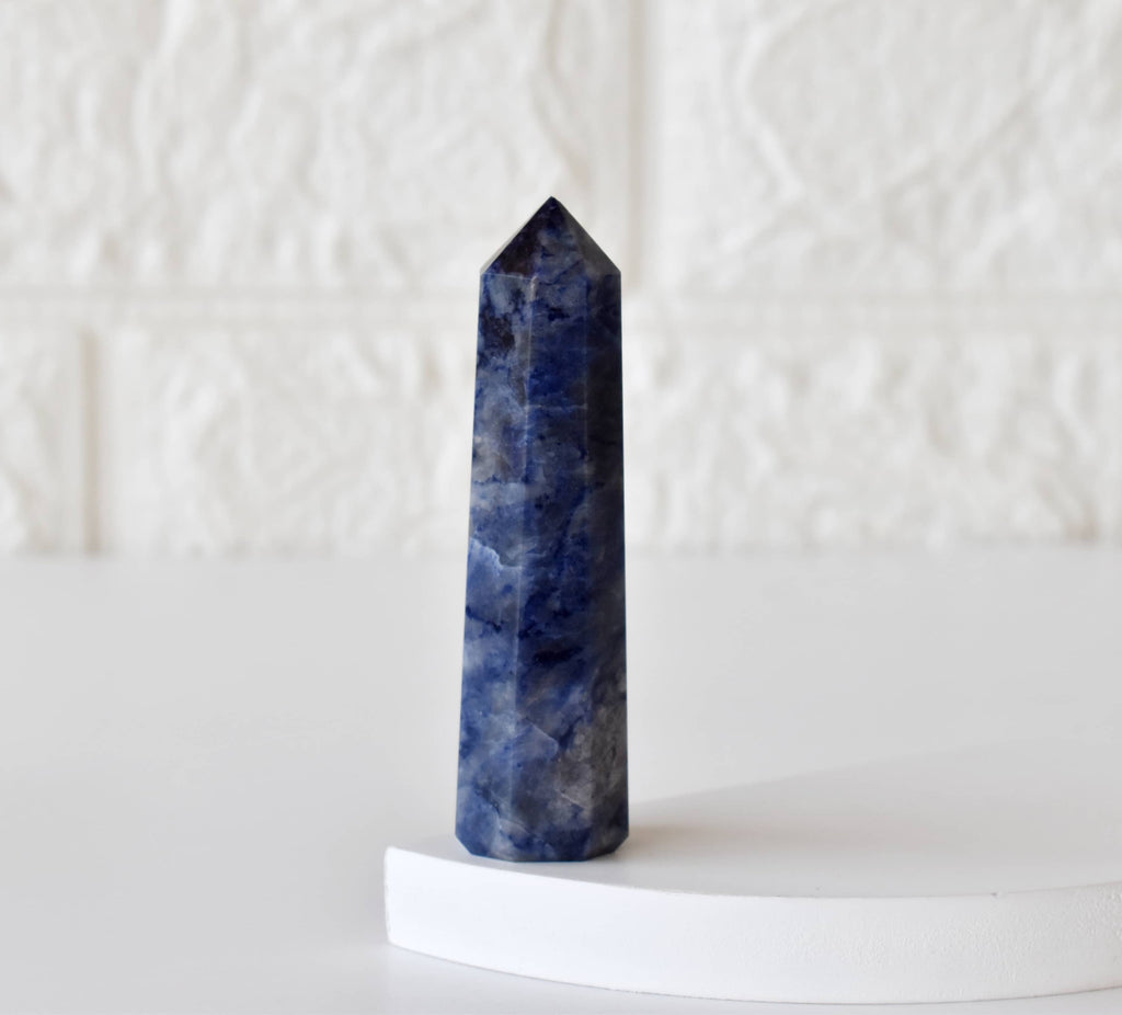 Sodalite Crystal Tower | Healing Obelisk Point | Natural Gemstone Tower