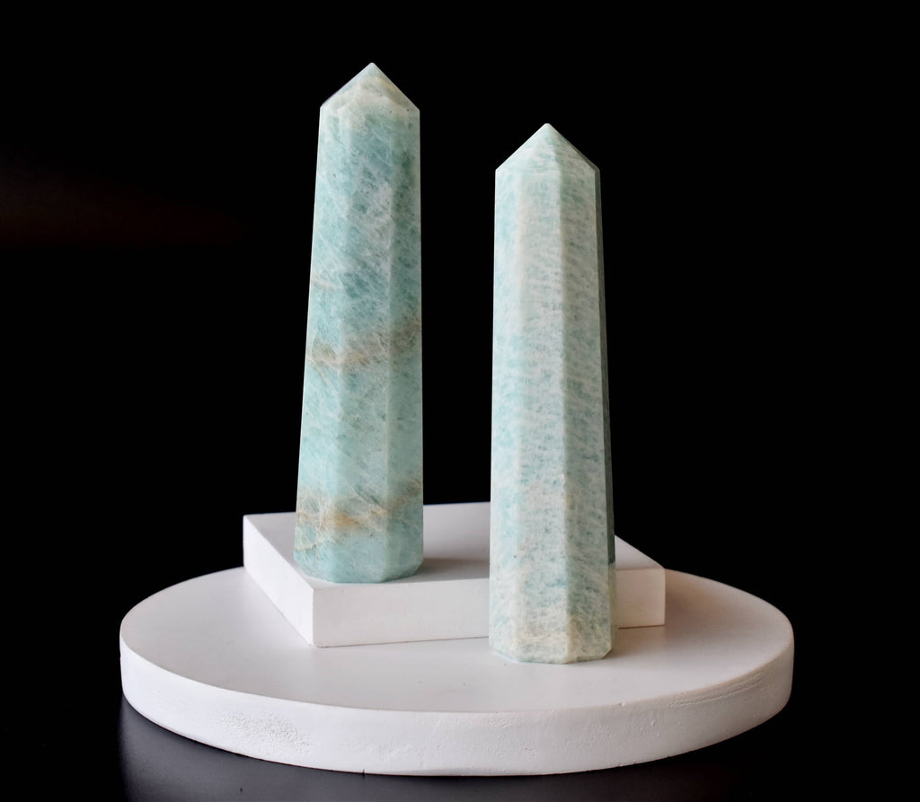 Amazonite Crystal Tower | Healing Obelisk Point | Natural Gemstone Tower