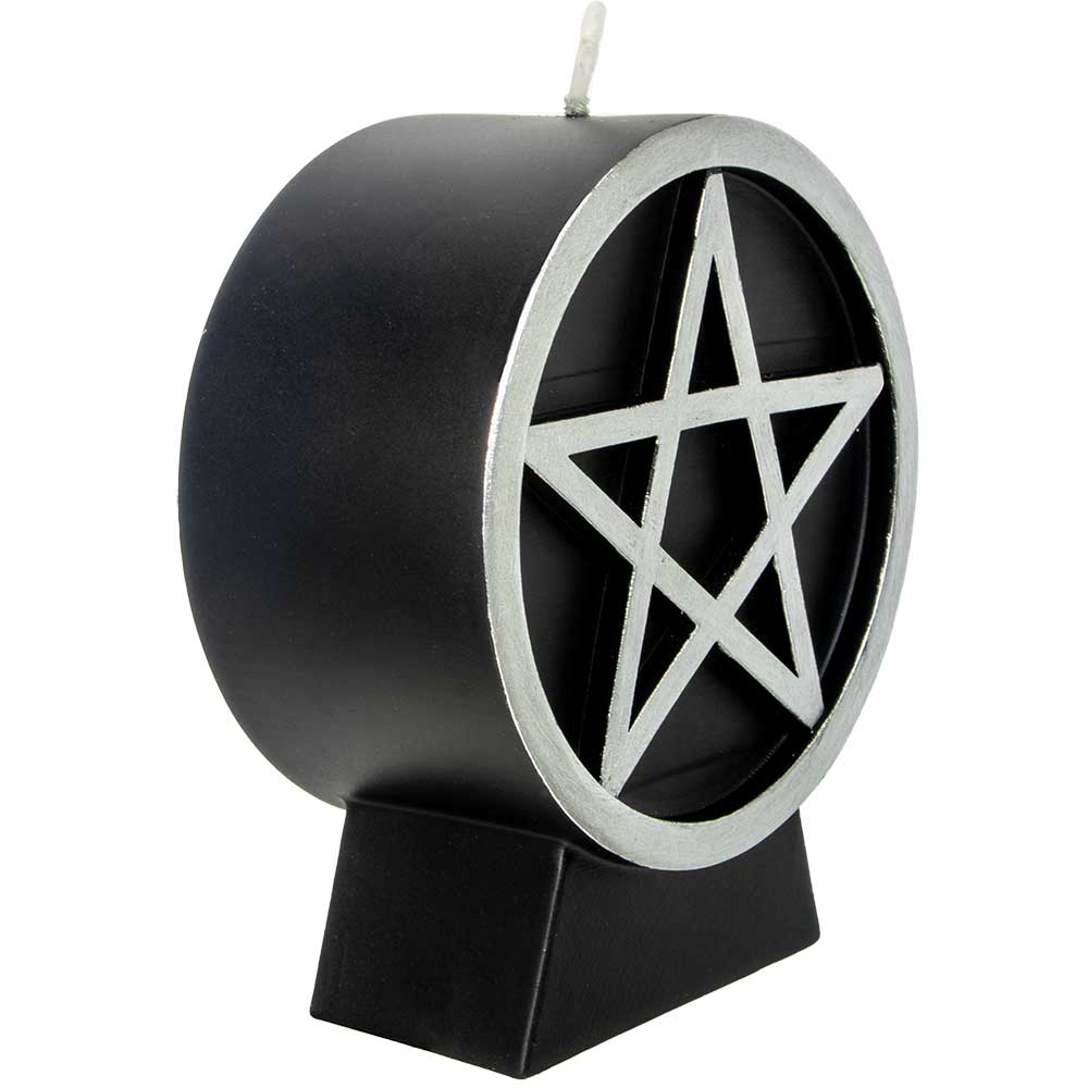 Intention Candle - Pentacle Black & Silver (Each)
