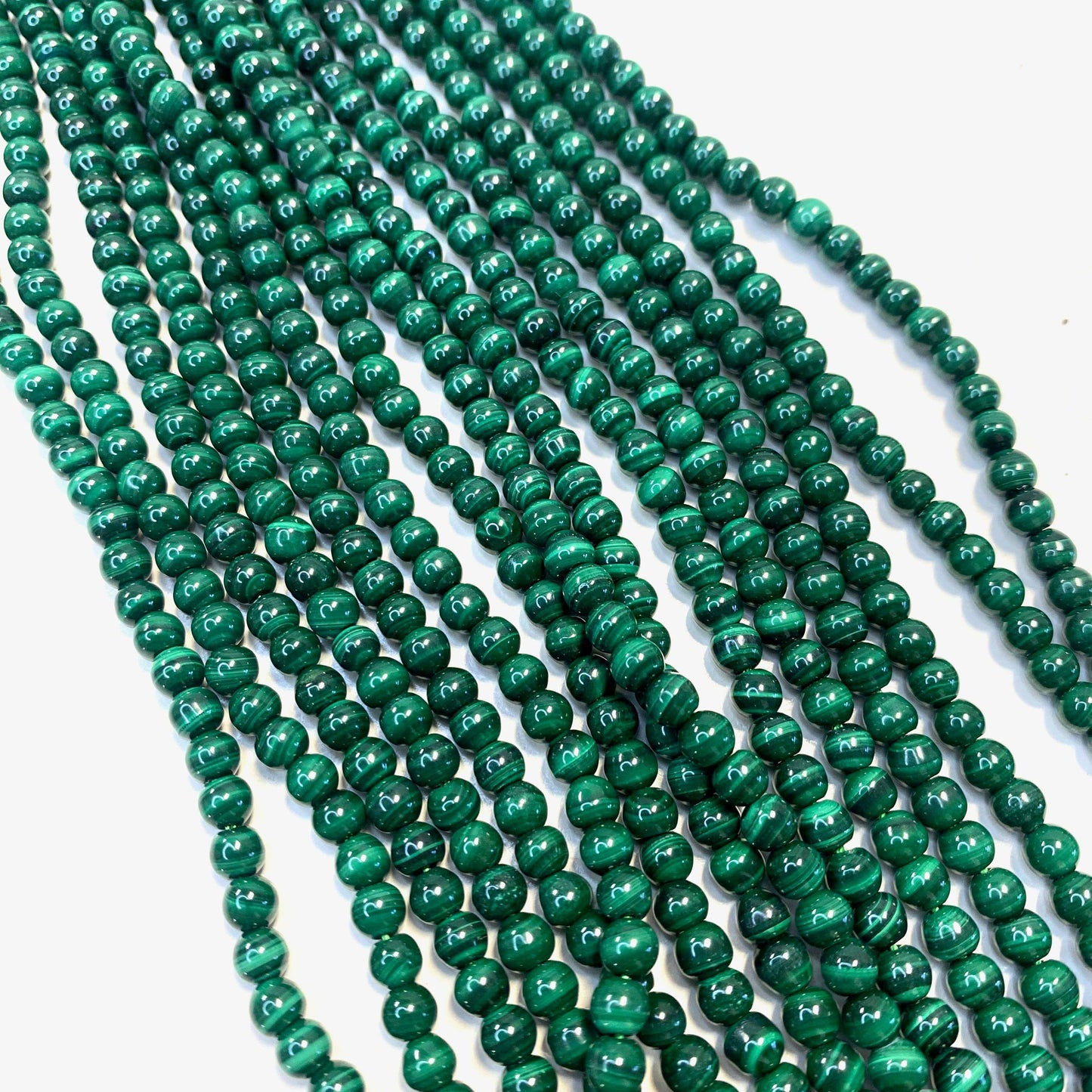 4mm Round Malachite Bead