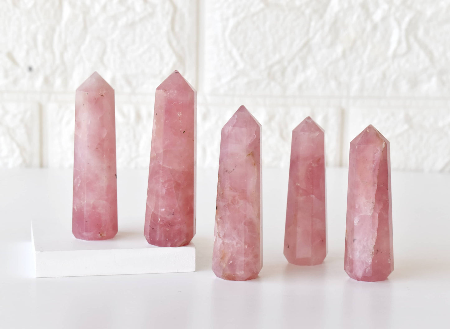Rose Quartz Crystal Tower | Healing Obelisk Point | Natural Gemstone Tower