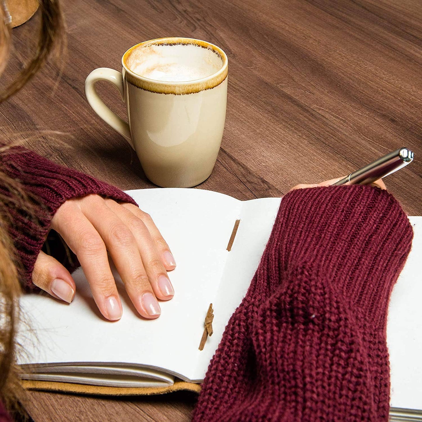 Embossed Leather Journal diary with 200 Handmade pages