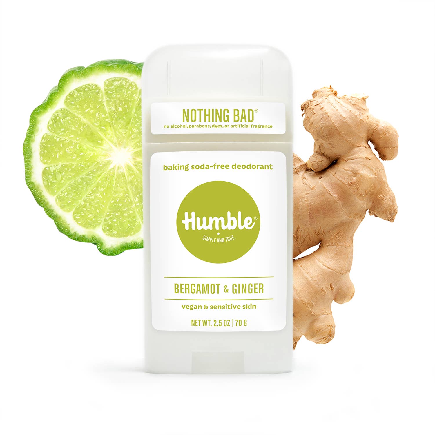 Humble Brands Bergamot & Ginger Vegan Deodorant | Sensitive Formula