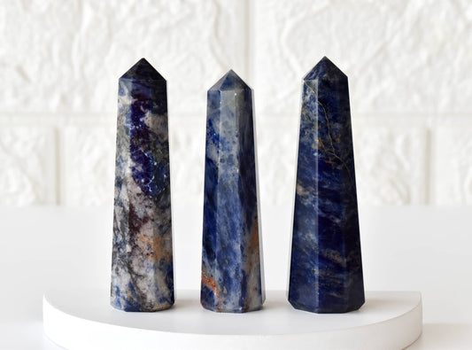 Sodalite Crystal Tower | Healing Obelisk Point | Natural Gemstone Tower