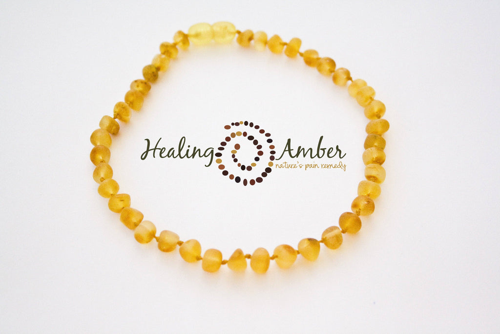 Baltic Amber Necklace | Raw Gold | 11" | Handcrafted in Lithuania