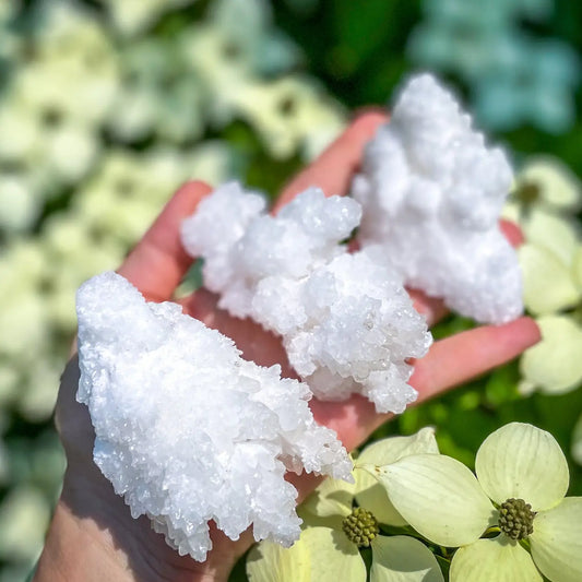 White Aragonite Crystals Raw