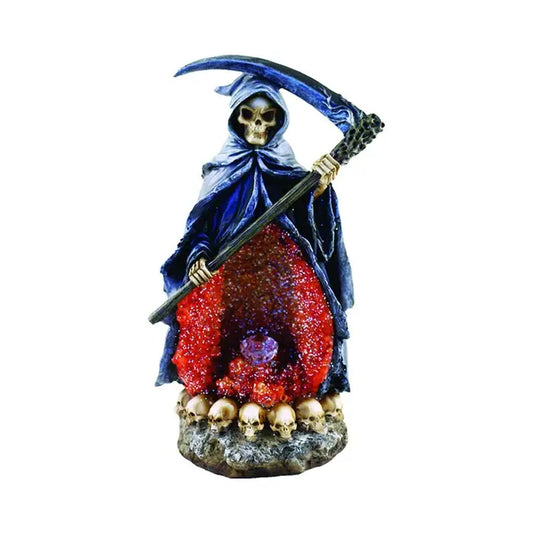 Grim Reaper Backflow Incense Burner with Led 10 Inch Red