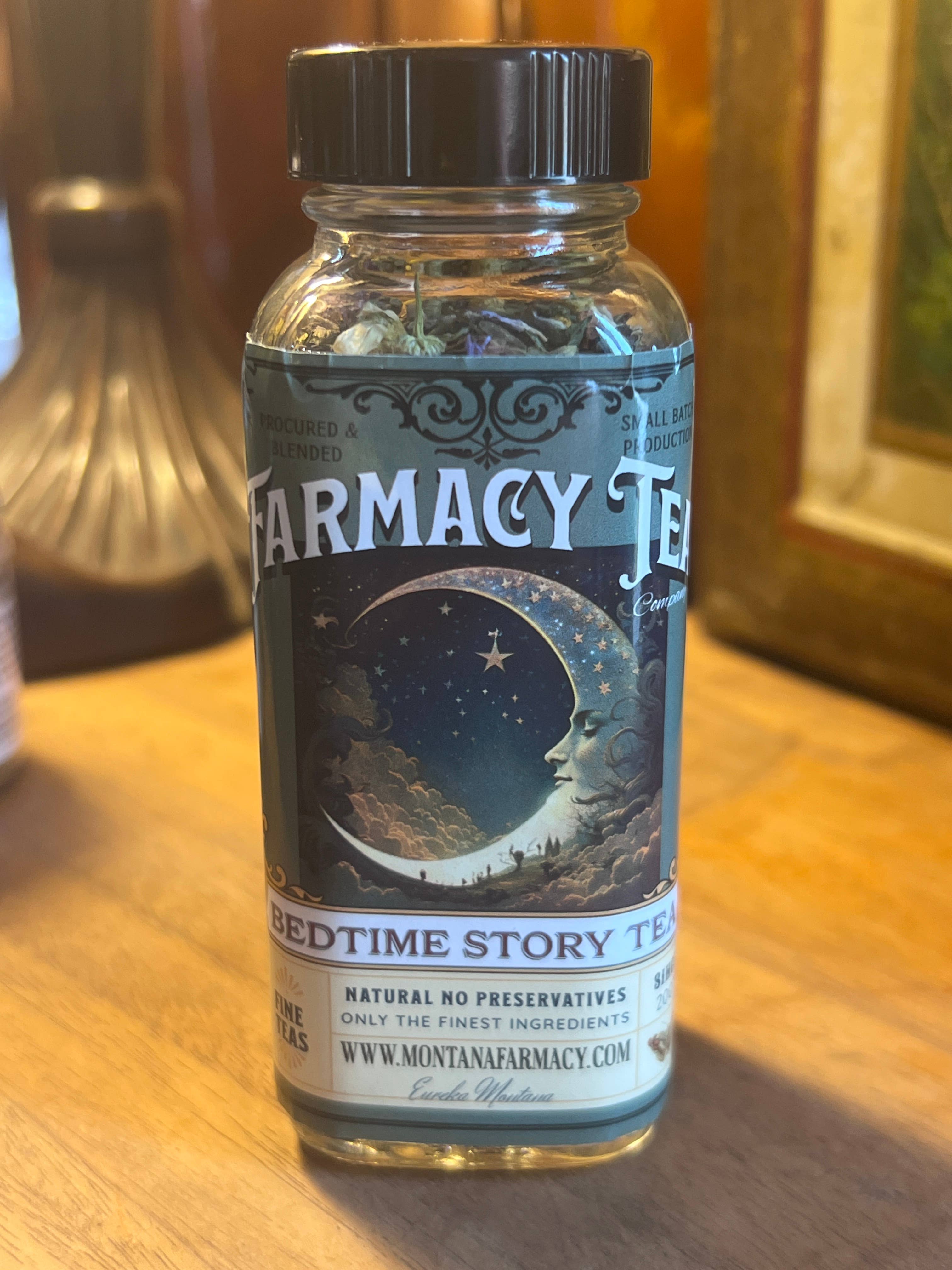 Bedtime Story Herbal Tea Blend | Montana Farmacy Vintage Moon Glass Jar