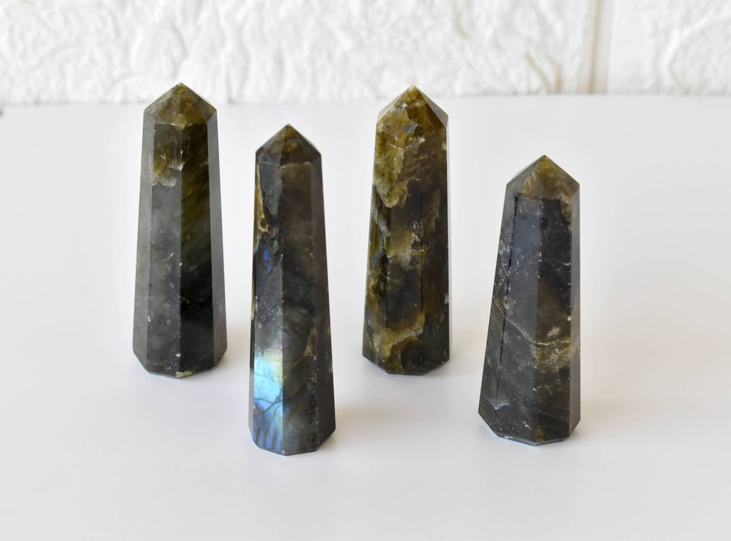 Labradorite Crystal Tower | Healing Obelisk Point | Natural Gemstone Tower