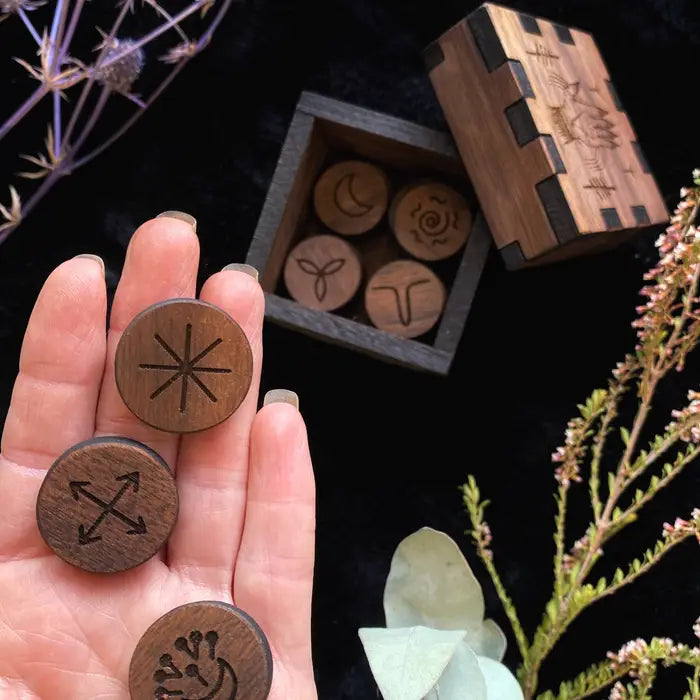 Hardwood Witch's Runes in Box
