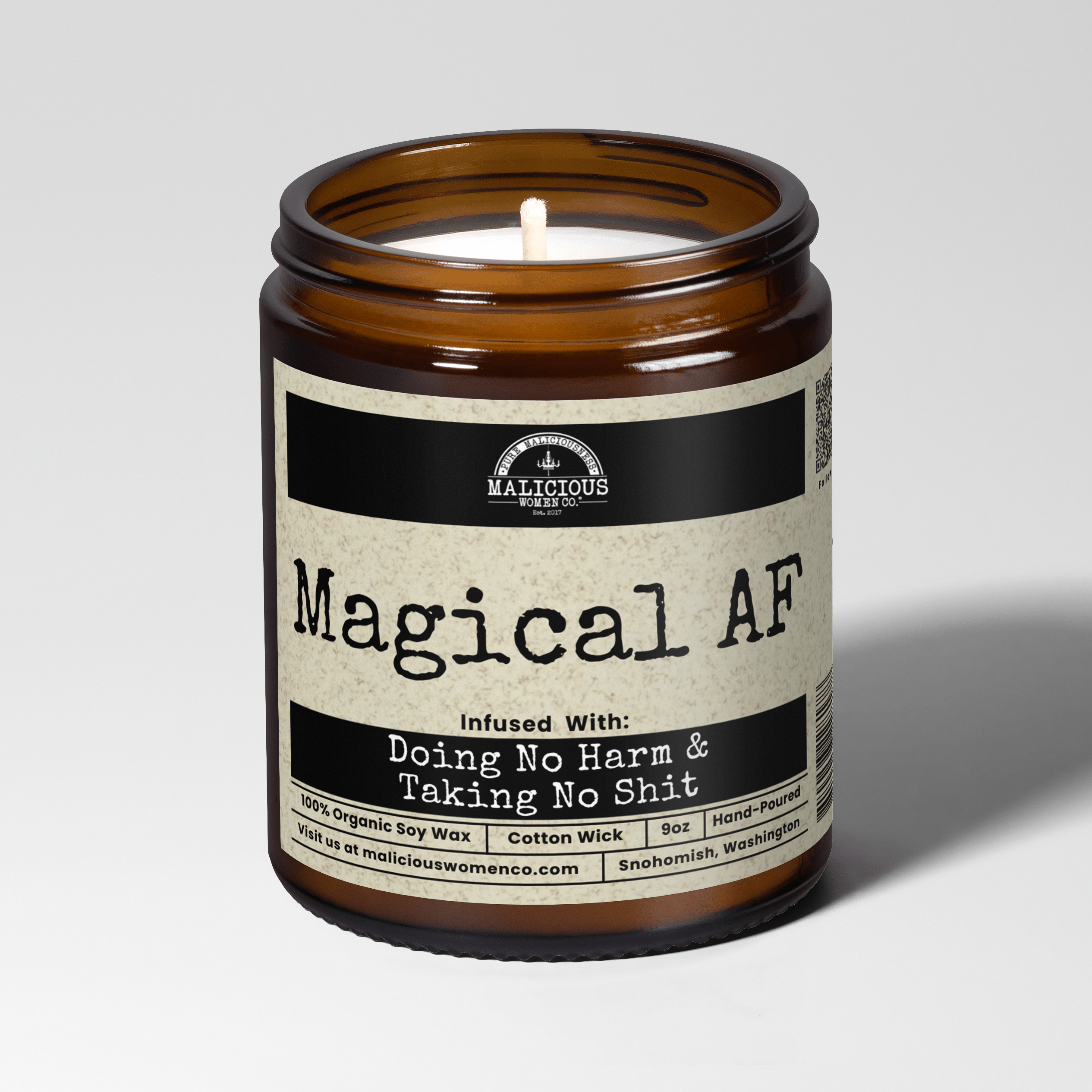 Magical AF 9oz Witch Candle - Doing No Harm & Taking No Shit