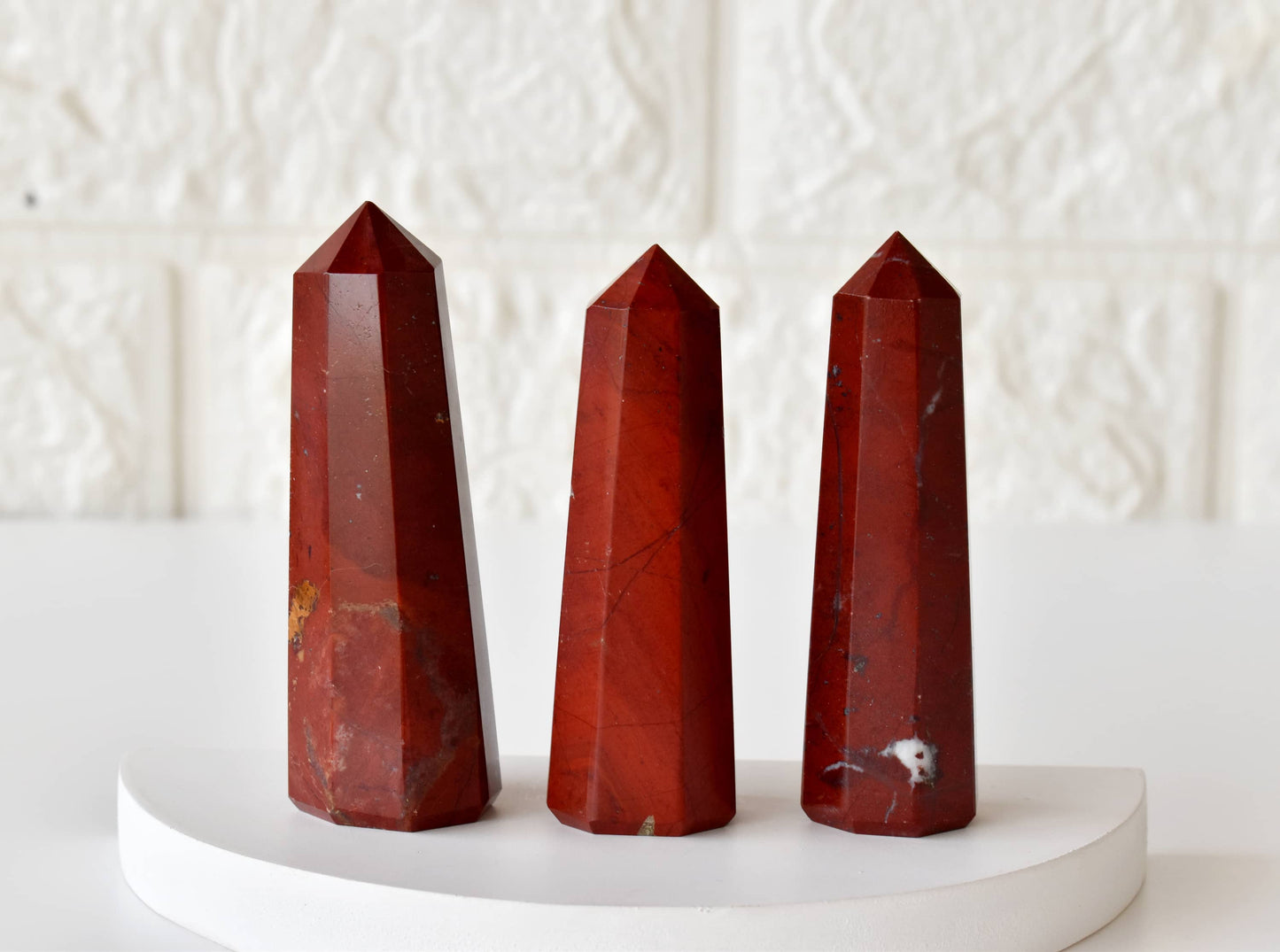 Red Jasper Crystal Tower | Healing Obelisk Point | Natural Gemstone Tower