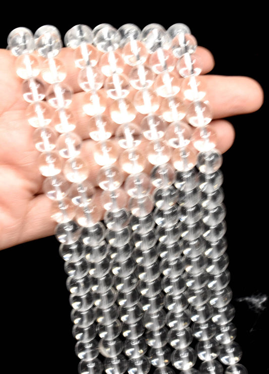 Clear Quartz Beads 8mm | Natural Crystal Gemstone Beads for Jewelry Making
