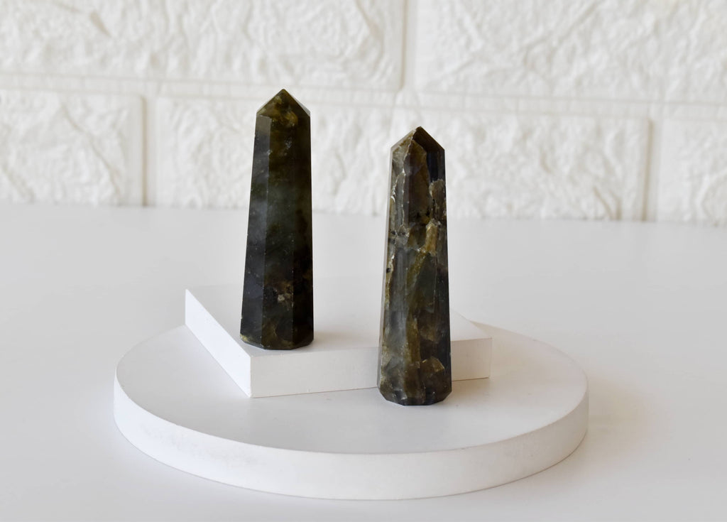Labradorite Crystal Tower | Healing Obelisk Point | Natural Gemstone Tower