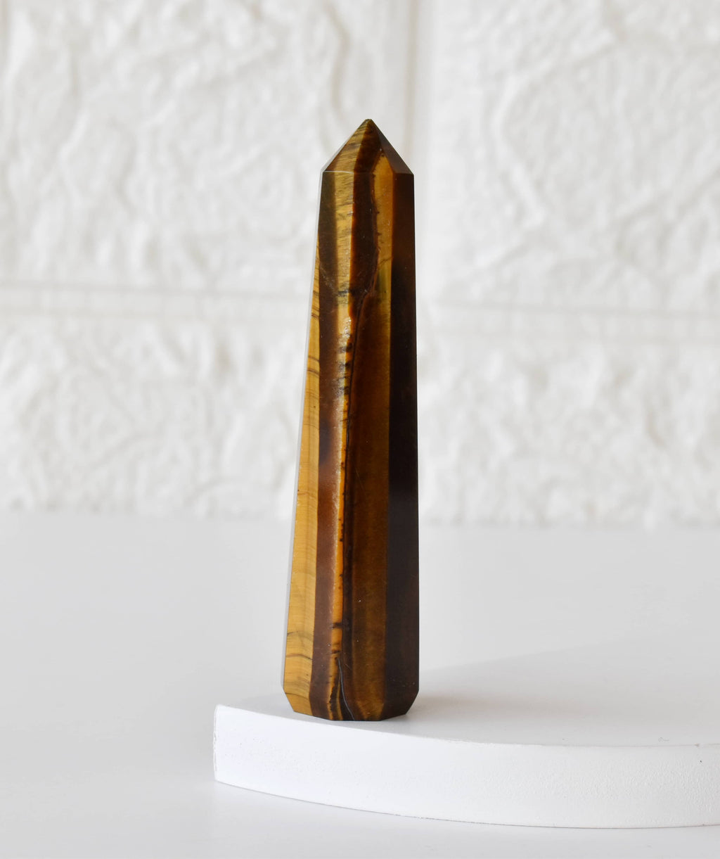 Tiger Eye Crystal Tower | Healing Obelisk Point | Natural Gemstone Tower