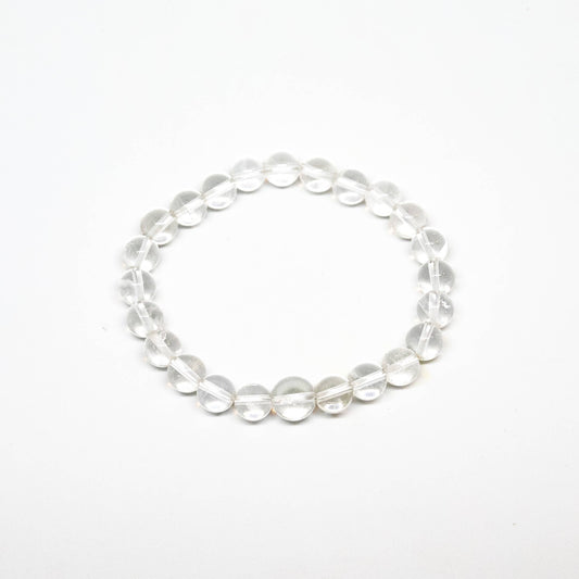 Clear Quartz Crystal Beaded Bracelet - Wrist Mala - 8mm