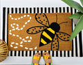 Bumblebee Coir Doormat – Hand-Painted Natural Coconut Coir