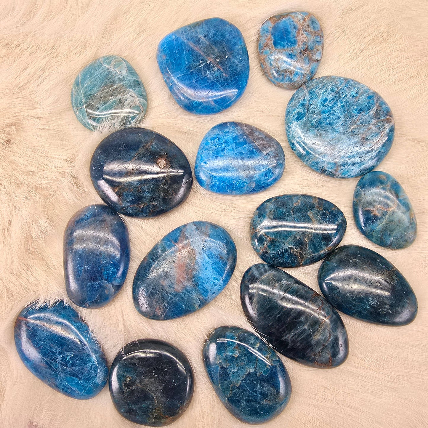 .5 Kg Blue Apatite Flat Palm Stone ~ Bulk Crystals