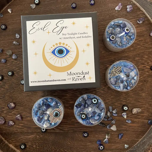 Evil Eye Tealight Crystal Candles