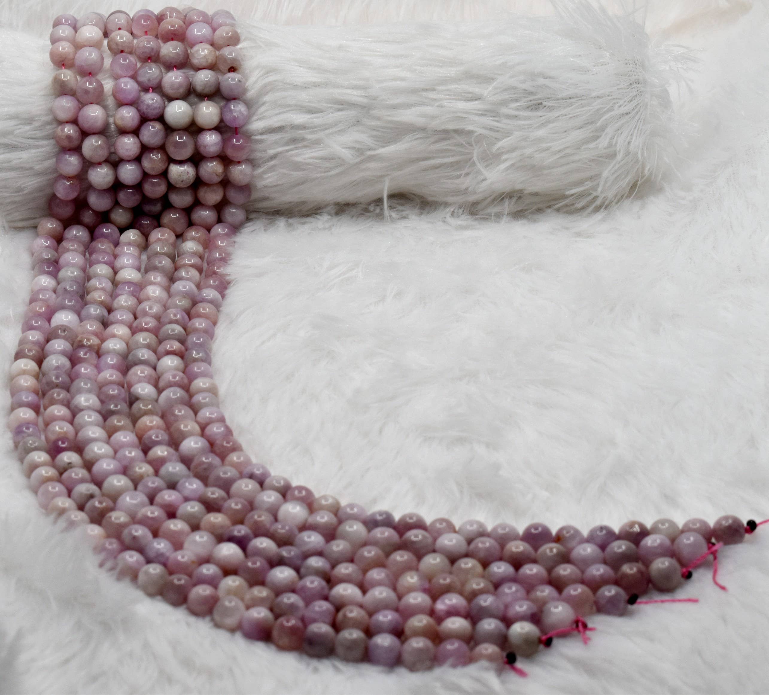 Kunzite Beads 6mm | Natural Healing Gemstone Beads for Jewelry Making
