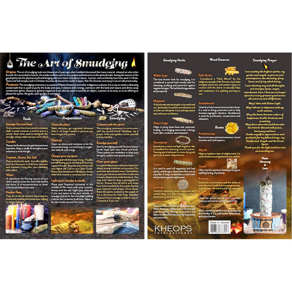 The Art of Smudging – Laminated Reference Chart