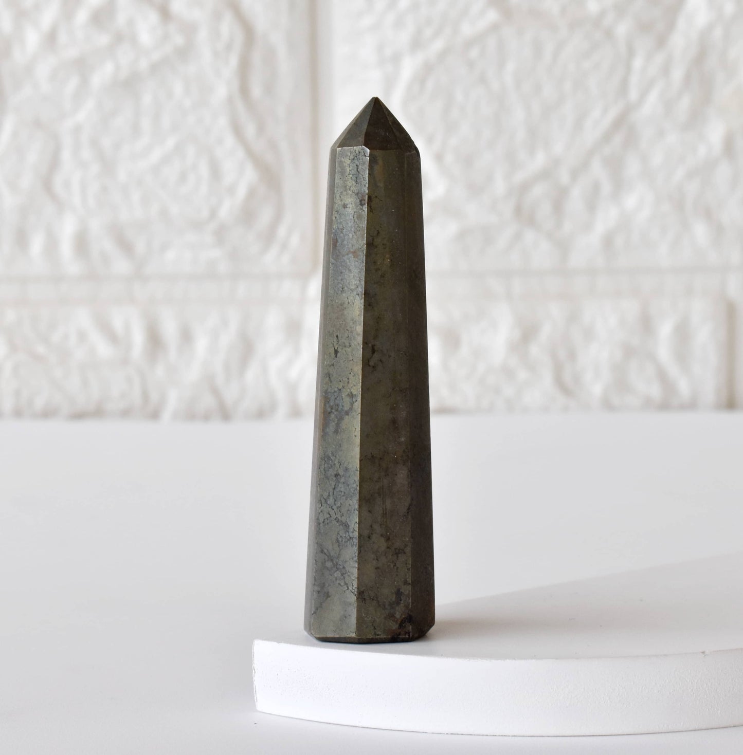 Pyrite Crystal Tower | Healing Obelisk Point | Natural Gemstone Tower