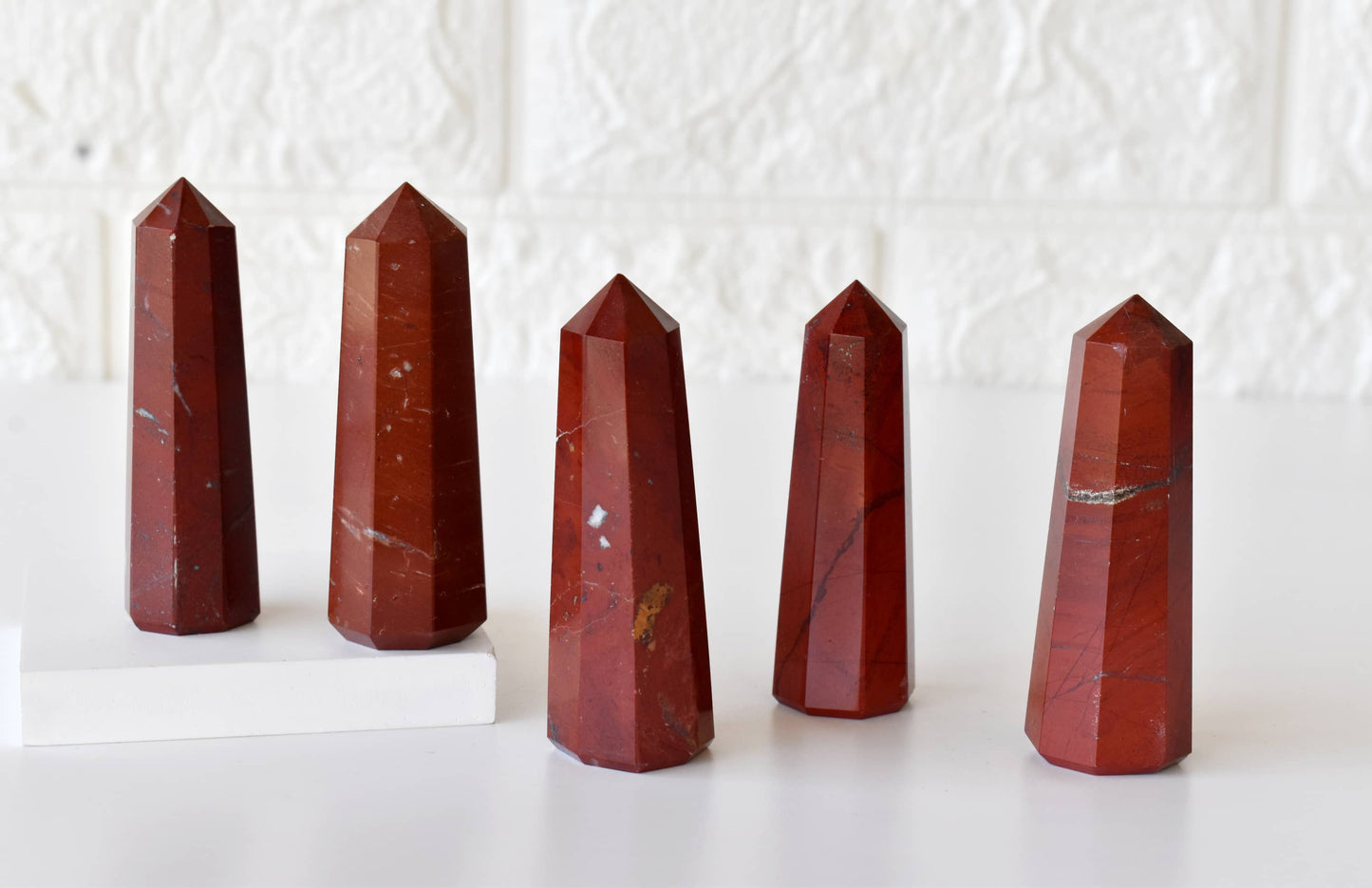 Red Jasper Crystal Tower | Healing Obelisk Point | Natural Gemstone Tower
