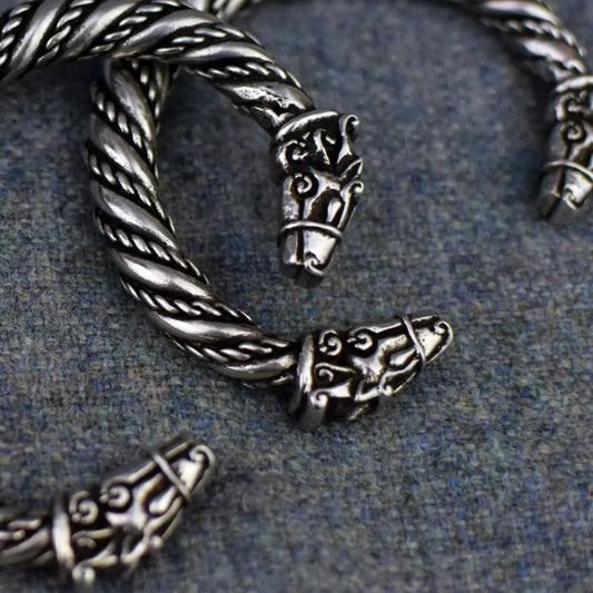 Large and Chunky Pewter Viking Horse Bracelet