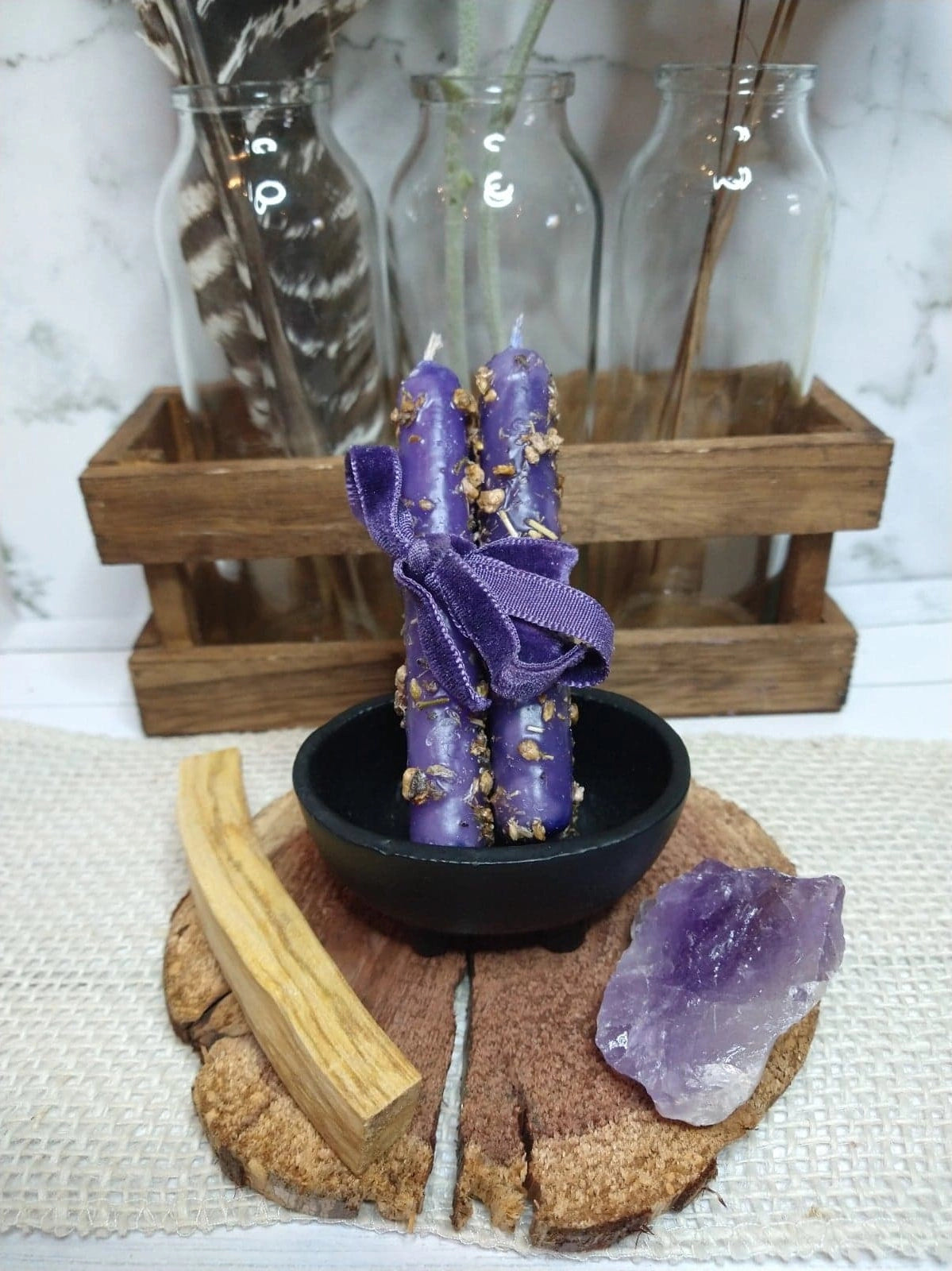 Hand Dipped Intention Candles - Ritual Taper Candles
