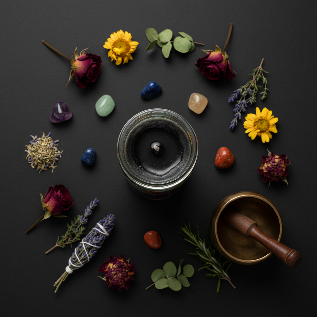 7-Color Candle Flat Lay
