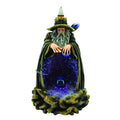 Wizard Casting Spell Backflow Incense Burner with LED – 7" Blue