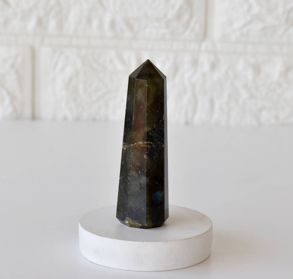 Labradorite Crystal Tower | Healing Obelisk Point | Natural Gemstone Tower