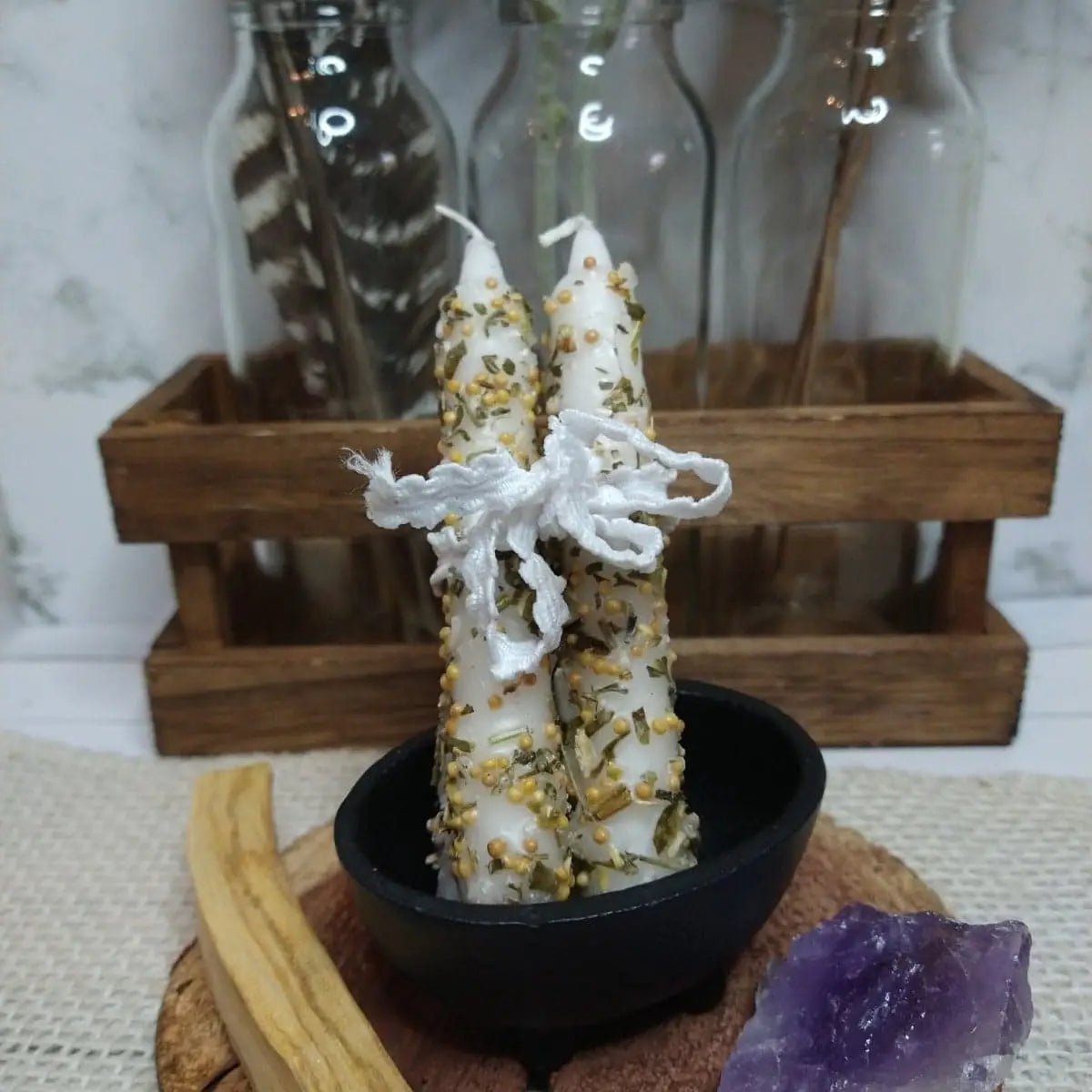 Hand Dipped Intention Candles - Ritual Taper Candles