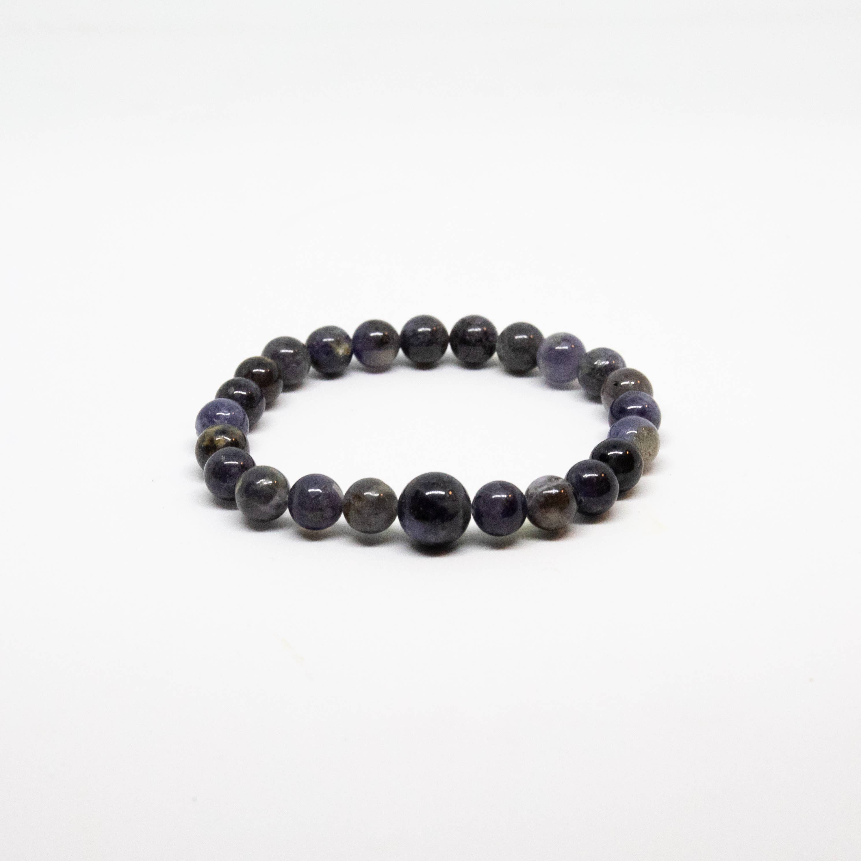 Iolite Gemstone Bracelet – 8mm Wrist Mala | The Viking’s Compass | Third Eye & Intuition | Namu Baru