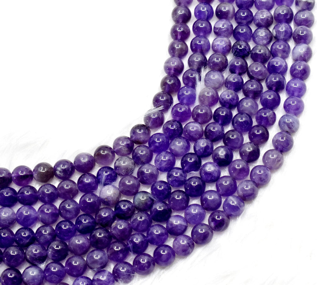 Amethyst Crystal Beads 8mm | Natural Gemstone Beads for Jewelry Making