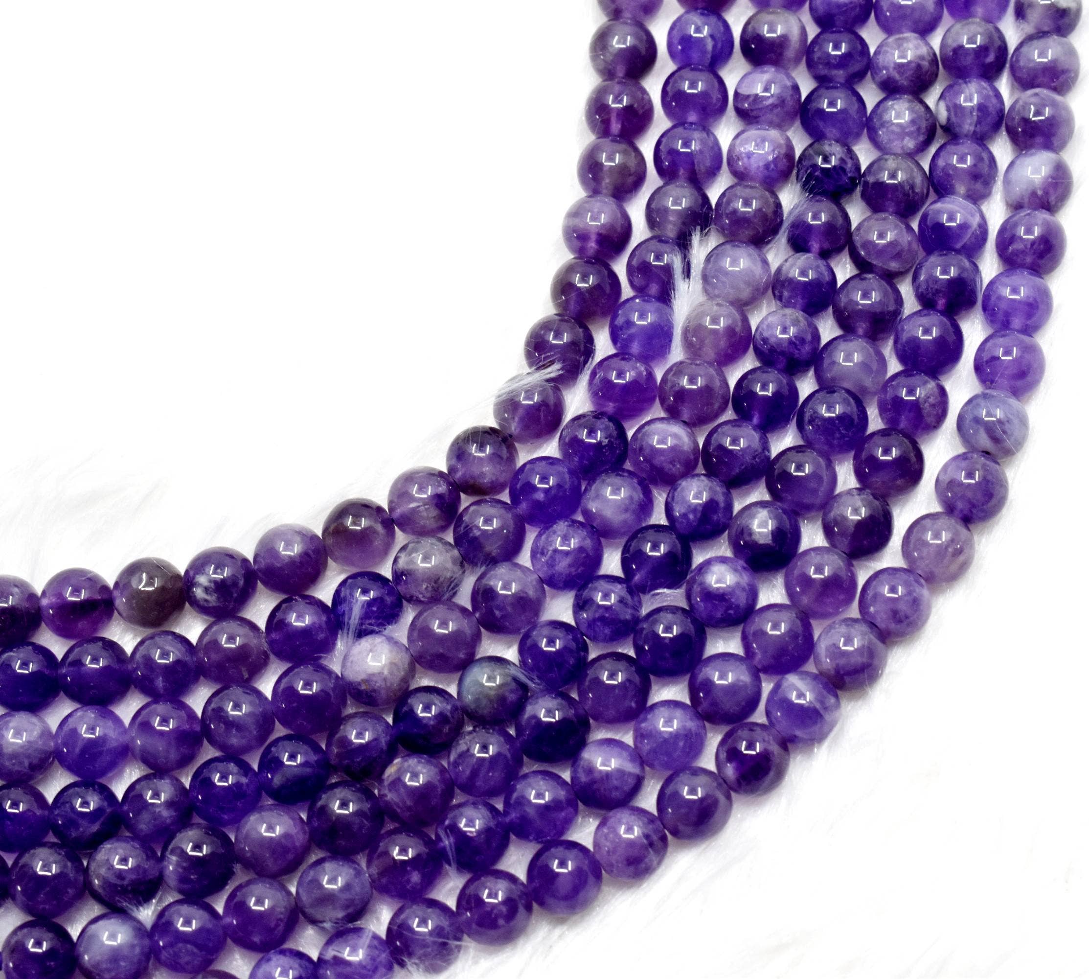 Amethyst Crystal Beads 8mm | Natural Gemstone Beads for Jewelry Making