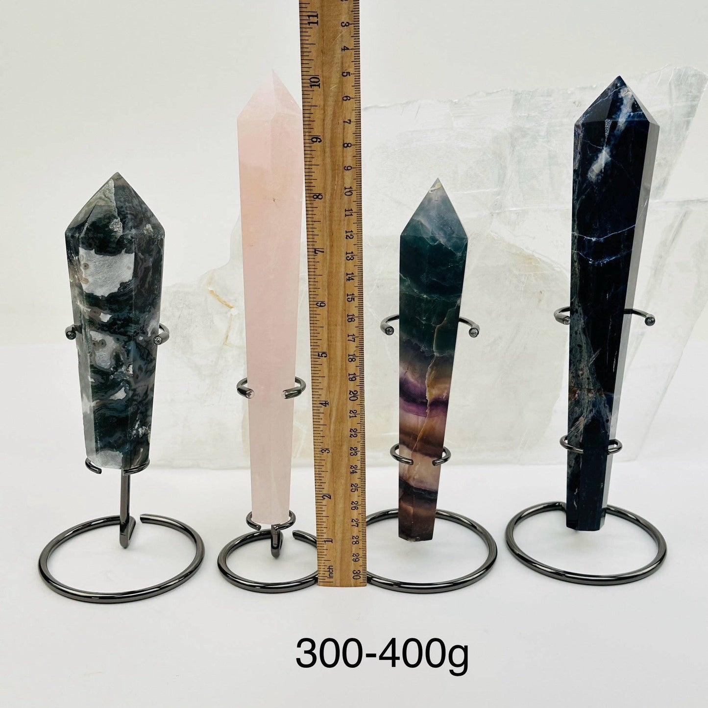Crystal Wands on Metal Stand