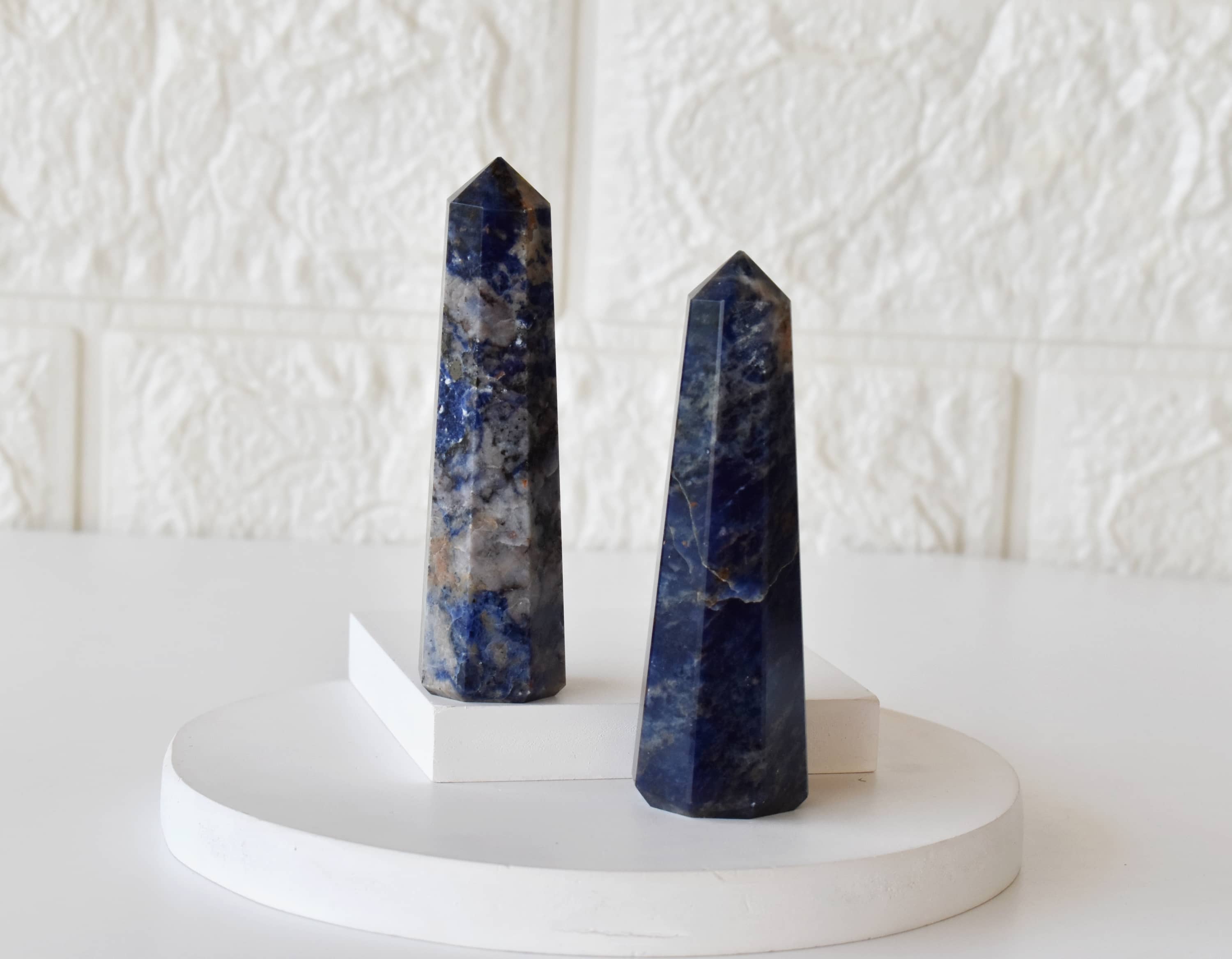 Sodalite Crystal Tower | Healing Obelisk Point | Natural Gemstone Tower